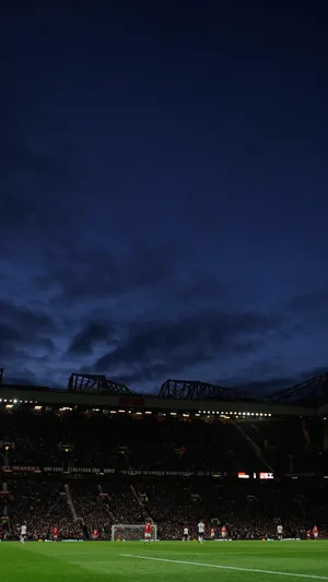 Old Trafford Stadium Night Sky Wallpaper