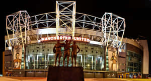 Old Trafford Stadium Night View Wallpaper