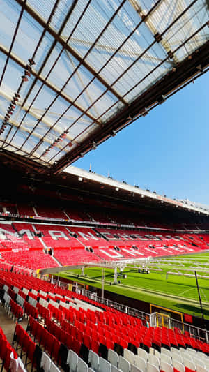 Old Trafford Stadium Sunlit Interior Wallpaper