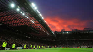 Old Trafford Stadium Sunset Silhouette Wallpaper