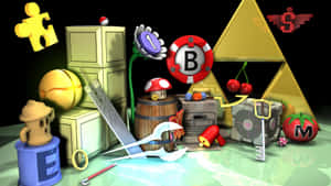 Old Video Game Assorted Items Wallpaper