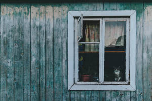 Old Wooden Window In Kazakhstan Wallpaper