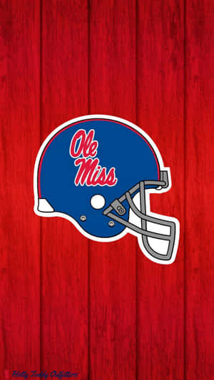 Ole Miss Blue Football Helmet Phone Wallpaper