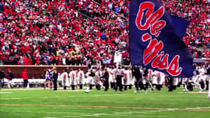 Ole Miss Football Team Flag Wallpaper