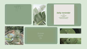 Olive Green Aesthetic Collage Wallpaper