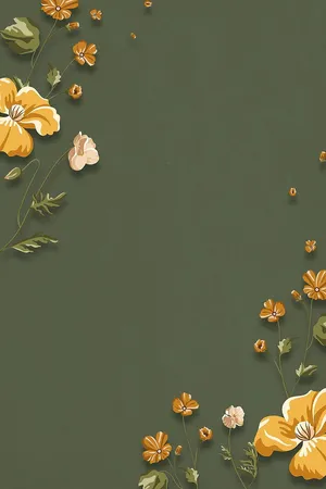 Olive Green Floral Aesthetic Wallpaper