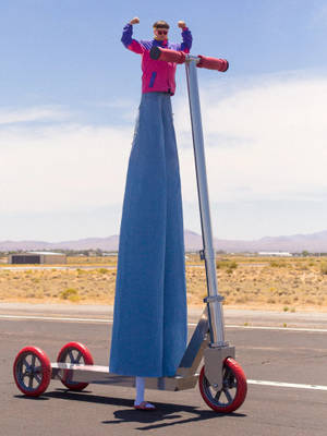 Oliver Tree With Gigantic Scooter Wallpaper