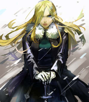 Olivier Mira Armstrong In Her Iconic Pose Wallpaper