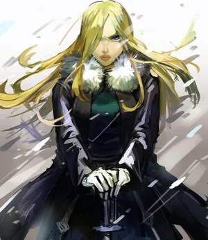 Olivier Mira Armstrong In Her Iconic Pose Wallpaper