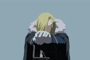 Olivier Mira Armstrong Posing Confidently In A Snowy Landscape Wallpaper