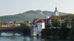 Olten Riverfront View Switzerland Wallpaper