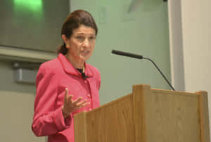 Olympia Snowe Speaking In Hall Wallpaper