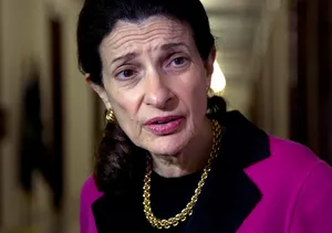 Olympia Snowe With Concerned Look Wallpaper