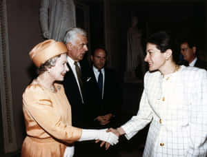 Olympia Snowe With Queen Elizabeth Ii Wallpaper