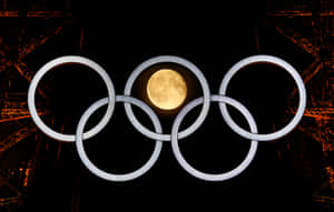 Olympic Ringswith Full Moon Wallpaper