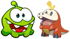 Om Nom And Fuecoco Pokemon Wallpaper