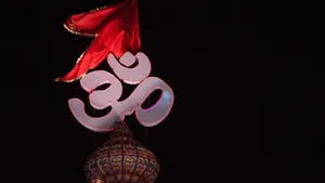 Om Red Flag Wallpaper