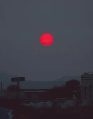 Ominous Red Sun In The Sky Wallpaper