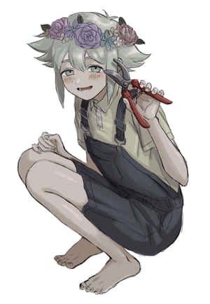 Omori Pfp Basil With Garden Cutters Wallpaper