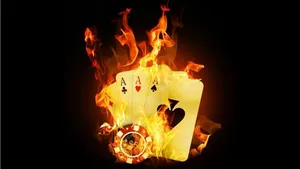 On Fire Cards And Poker Chip Wallpaper