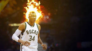 On Fire Giannis Antetokounmpo Wallpaper