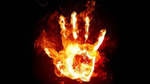 On Fire Hand Wallpaper