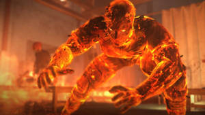 On Fire Humanoid Wallpaper