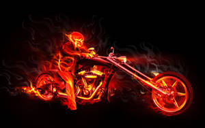 On Fire Motorcycle Wallpaper