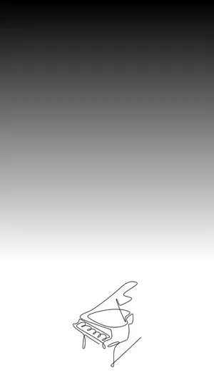 One Line Drawing Piano Wallpaper