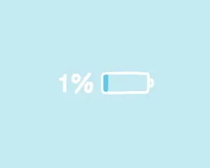 One Percent Battery Life Blue Aesthetic Wallpaper