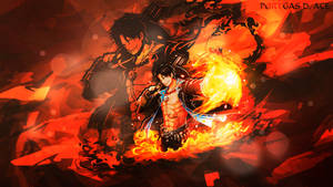 One Piece Ace Fiery Graphic Art Wallpaper