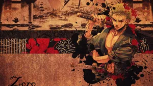 One Piece Anime Zoro Brown Wallpaper