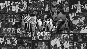 One Piece Black And White, A Vibrant And Exciting Manga Style Adventure Wallpaper