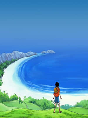 One Piece Character Overlooking Ocean Wallpaper