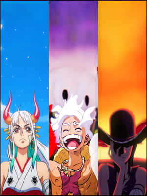 One Piece Characters Triptych Wallpaper