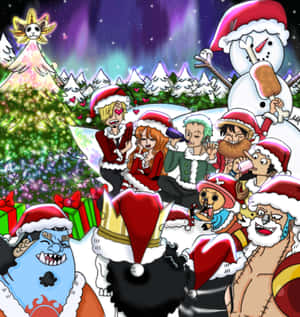 One Piece Christmas Celebration Wallpaper