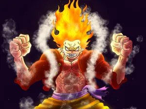One Piece Gear5 Luffy Fan Art Wallpaper