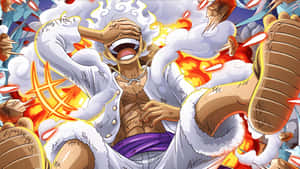 One Piece Gear5 Luffy Transformation Wallpaper