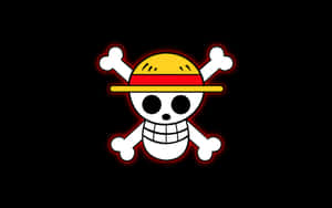 One Piece Hat Logo On Black Background Wallpaper