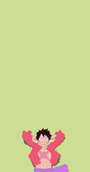 One Piece Luffy Green Background Lock Screen Wallpaper