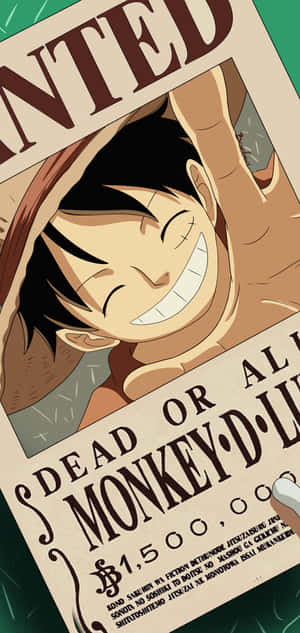 One_ Piece_ Luffy_ Wanted_ Poster_ Lock_ Screen Wallpaper