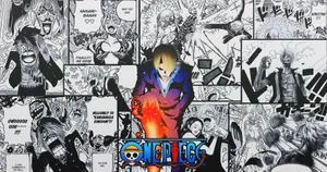 One Piece Manga Action Scene With Luffy And Zoro Wallpaper