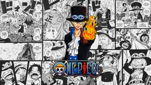 One Piece Manga Crew Adventure At Sea Wallpaper
