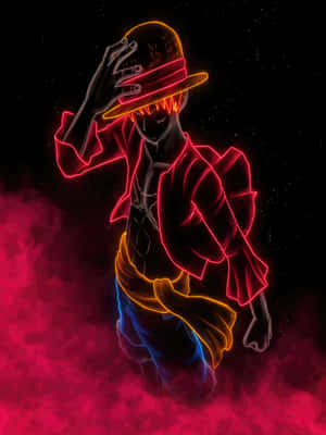 One Piece Neon Luffy Art Wallpaper