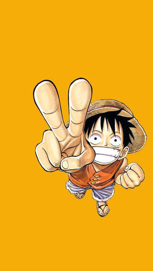 One Piece Peace Sign Iphone Wallpaper