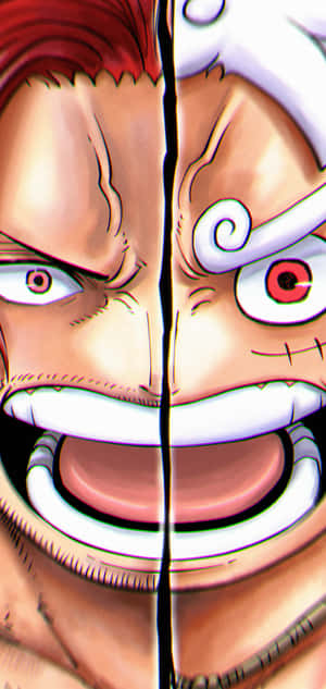 One Piece Split Face Lock Screen Wallpaper