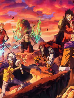 One Piece Straw Hat Crew Battle Wallpaper