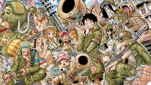One Piece Straw Hat Pirates Military Style Wallpaper