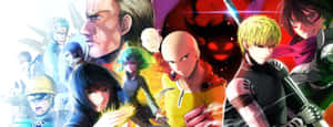 One Punch Man Season 2 - Saitama And Friends Ready For Action Wallpaper