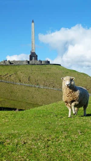 One Tree Hill Auckland Sheepand Monument Wallpaper